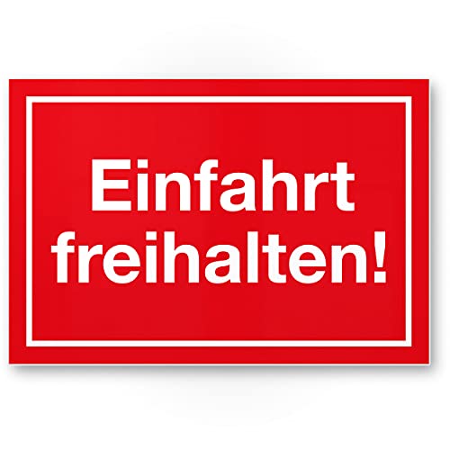 Komma Security Einfahrt Freihalten Schild Ein- Ausfahrt Tag Nacht freihalten - abschleppen Hinweisschild Einfahrt - auch gegenüber Parken verboten - Parkverbot Halteverbot