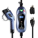 MUSTART Level 2 Portable EV Charger (25ft Cable, 7.68 KW), Electric Vehicle Charger Plug-in EV Charging Station NEMA 14-50P (32 Amp)