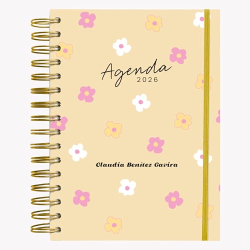 Agenda 2026 Personalizada, Agenda 2026 A5 Dia por Pagina, Tapa Dura con Anillas para Organización Diaria, Agenda de Enero 2026 a Diciembre 2026- ONEPERSONAL (AGENDA 3)