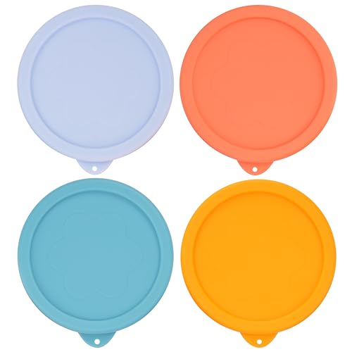 Viotiin 4 Cup Silicone Replacement Lids Storage Cover for Anchor Hocking Glass Bowls (Container not Included) 4 Pack Microwave Dishwasher and Freezer Safe