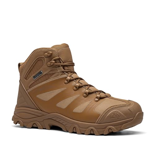 NORTIV 8 Men's Ankle High Waterproof Hiking Boots Outdoor Lightweight Shoes Trekking Trails Armadillo,Size 12,Coyote,160448_M