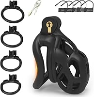 Peniskäfig Sex Spielzeug für die Männer Chastity Cage Männer mit 4 Cockring Cage Bondage Sexspielzeug für Männer Keuschheit Penis Käfig Keuschheitskäfig Herren extrem Keuschheitsgürtel für Herren S
