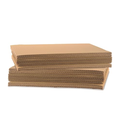 Corrugated Cardboard Sheets 10 7/8''x16 7/8”- (1/8” Thick) | 400 Sheets| Insert Pads, Brown, Frame Backing, DIY Projects, Arts and Crafts, Dividers, Mailing, Packing Protection