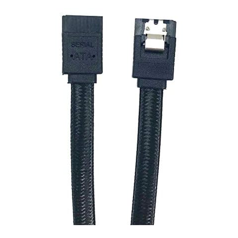 Micro Connectors 2-Pack 40” SATA III Straight Nylon Sleeved Cable with Locking Latch - Black (F03-40SLBK-2) Cover
