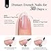 Beetles French Tips Press On Nails: 150 Pcs Pink Short Square Press On Nails Fake Nail Tips, Soft Gel Nail False Nails Art DIY Gifts For Women