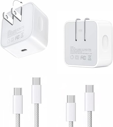 Cargador USB C de 40 W para iPhone 17 y 16 de carga rápida, enchufe plegable, bloque de cargador de pared dinámico de 60 W, adaptador de corriente
