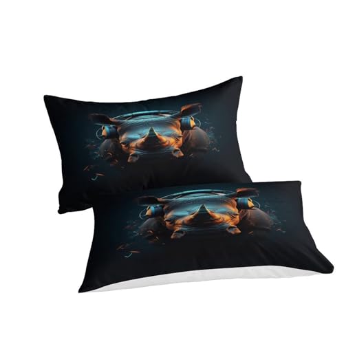 Parure de lit 200x200 cm Rhino en microfibre avec housse et taies - 5