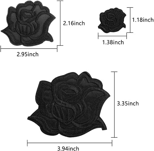 Black Rose Patches Rose Flower Restore Patches Embroidered Iron On Sew On Patch Applique Patches for Shirts Backpacks Hat Jackets Denims(3 PCS) 2 41VE1mTM MS. AC