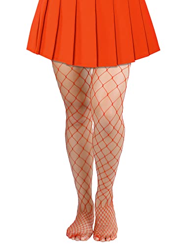 Image of Lastclream High Waisted Fishnet Tights for Women Sexy Fishnets Stockings Full Footed Fishnet Sheer Pantyhose Plus Size