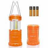 Lewis N. Clark Collapsible Camping Lantern | LED Portable Lantern for Indoor or Outdoor Use | Waterproof Lamp with Batteries Included | for Camping, Backpacking, Hiking, or Power Outage | Orange