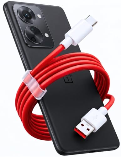 Image of Smolink 100W Type C to USB Red Cable | Compatible with Oneplus | Nord Power 5G Delivery for SuperVOOC | Original Fast Charging