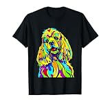 Cool Cocker Spaniel Perro Arte Colorido Cachorro Perro Arte Camiseta
