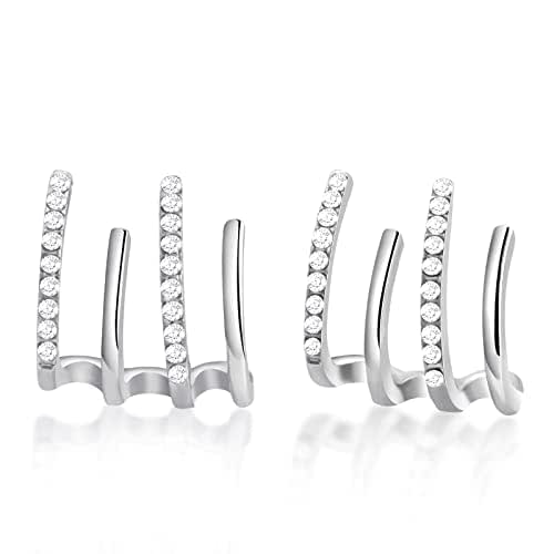 925 Sterling Silver Cubic Zirconia Ear Crawler Earrings for