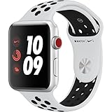 Apple Watch Nike+ Series 3 (GPS + Cellular, 42mm) Silver Aluminum Case with Pure Platinum/Black Nike Sport Band (Renewed)