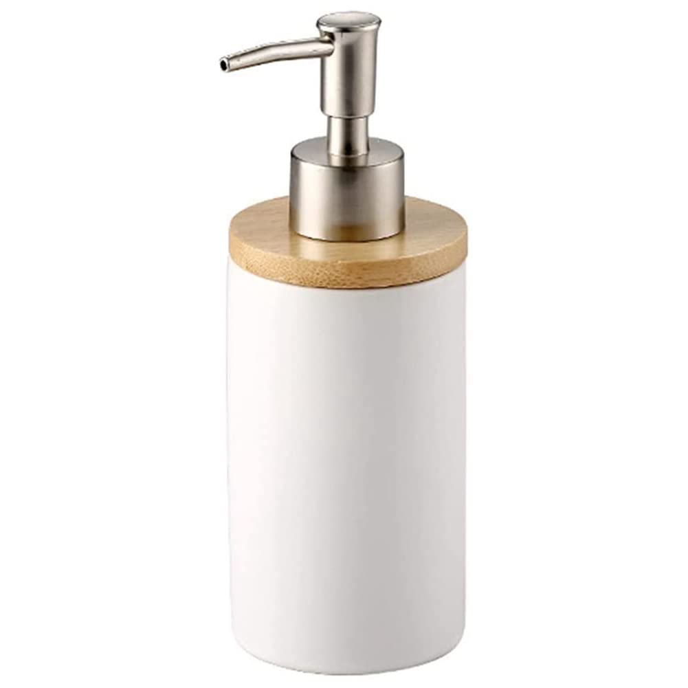 CTRLZS 400Ml Ceramic Soap Dispenser, Nordic Style, Lotion Dispenser Soap Dispenser for Kitchen and Bathroom -White