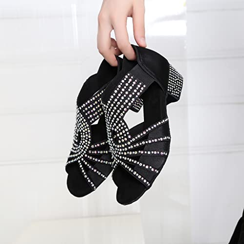 YYTing Full Rhinestones Ballroom Dance Shoes Women Latin Salsa Wedding Indoor Crystals Suede Sole Slipper 1.5in Heels2