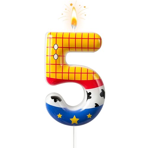 Jinrea Birthday Number Candles Cartoon Story Number Candles Cartoon Cake Decorations Birthday Decoration Supplies Suitable for Party Celebrations (5)
