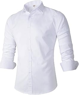 Sponsored Ad - Yawyard Men's Dress Shirts Long Sleeve Slim Fit Solid Button Down Shirt