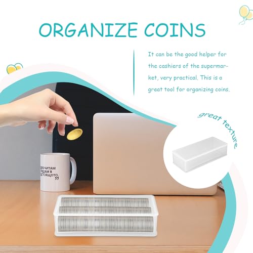 Set de 2 cajas transparentes para monedas y billetes miniatura 3