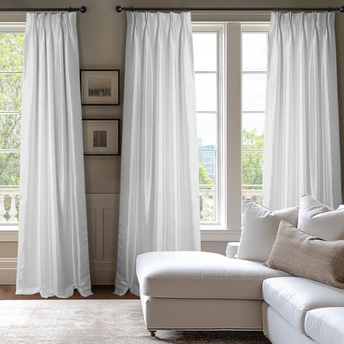 Hpd Half Price Drapes PTCH-BO120-108-FP Faux Silk Taffeta Blackout Curtains For Bedroom 108 Inches Long  thumb #1
