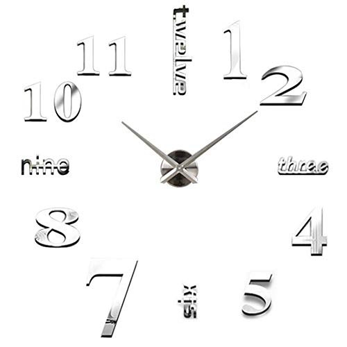 Reloj de pared moderno 3D silencioso sin marco 23 pulgadas miniatura 1