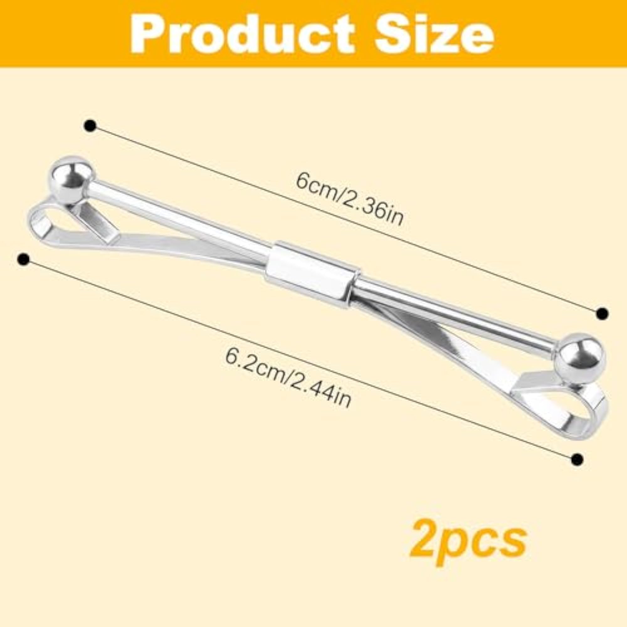 2 Pcs Tie Pin for Men, Formal Attire