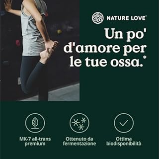 NATURE LOVE® Vitamina K2 MK-7-365 compresse - 100µg per compressa - contenuto di MK-7 menachinone all-trans >99,97% - ad alto dosaggio, vegane, testate in laboratorio e prodotte in Germania