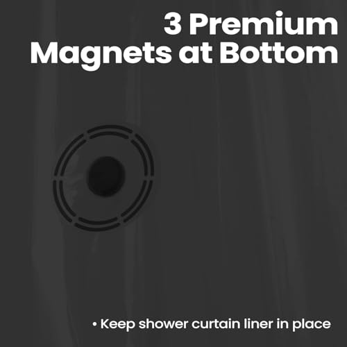 Image of downluxe Shower Curtain Liner, PEVA Plastic Shower Liner with 3 Magnets, 72 inch x 72 inch Waterproof Bathroom Curtain, Dark Grey, 1 Pack