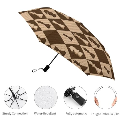 Parapluie automatique compact et robuste imprimé chat fleur papillon - 3