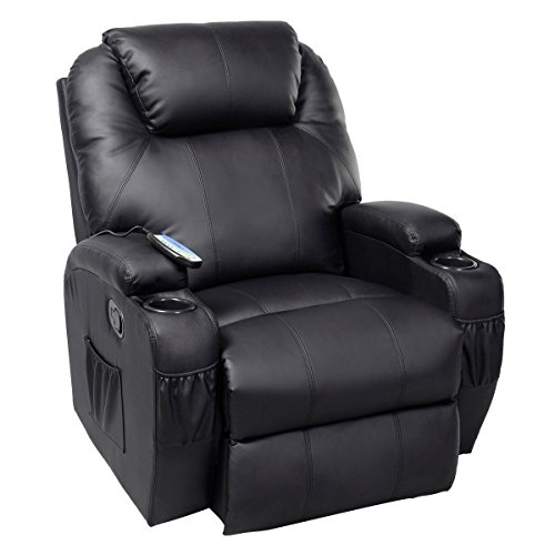 Ghp Black Sturdy Ergonomic Seating Massage Recliner Sofa Chair Lounge Heated W Control #TOP27