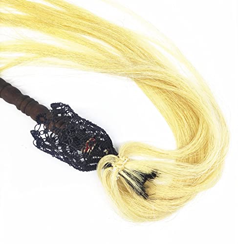 Black Wood Buddhist Taoist Fuchen Horsetail Whisk Handle Tail #TOP2