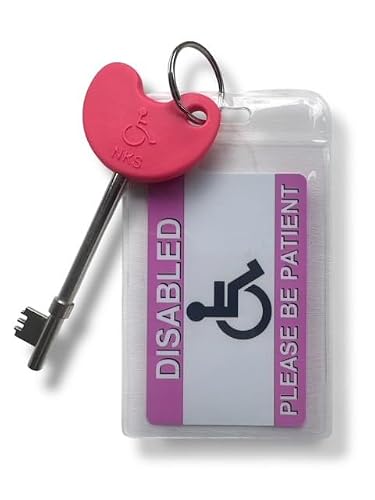 Pac Supplies Global Pink Nks Key For Disabled Uk Toilets, Opens Over 10,000 Disabled Toilets With Disabled Card, Flexible Wallet & Keyring