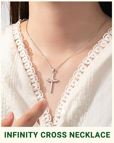UPROMI Cross Necklace for Granddaughter/Daughter, Christmas Religious Christian Valentines Birthday Gifts2