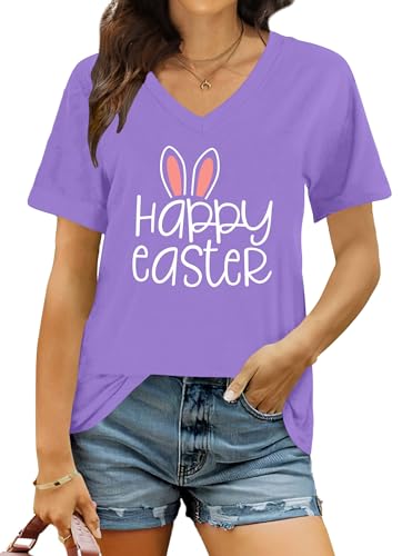 Image of Ithalt Easter Shirts for Women He is Risen Tshirt Easter Christian T-Shirt Jesus Lover Short Sleeve Tops