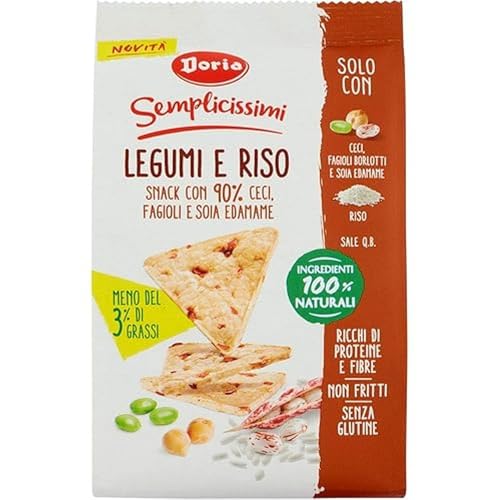 Doria - Semplicissimi Legumi e Riso - Snack Ceci, Fagioli e Soia Edamame - Confezione da 60 gr