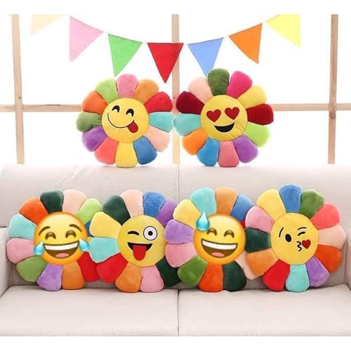 Image of DearJoy Rainbow Smiley Pillow Cushion for Kids