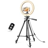 Sensyne 12'' Ring Light with Tripod Stand, LED Selfie Ring Light with Stand & Phone Holder for Photography/Recording/YouTube/TikTok, Compatible with All Cell Phones/Cameras, 12inRL