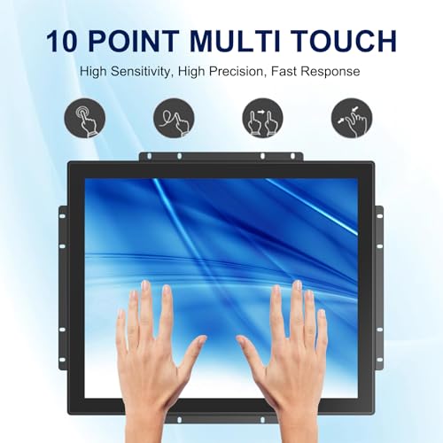 Image of Multi-Touch Industrial Monitor, 1280x1024 17 Inch Open Frame Capacitive Touch Screen, HD-MI,VGA Inputs, VESA Wall-Mount Installation Touch Monitor for Kiosk Industrial Automation