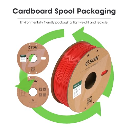Image of eSUN High Speed ABS+ Filament 1.75mm, Excellent Layer Adhesion 3D Printer Filament Speedy ABS Plus for Fast Printing, 1KG Spool (2.2 LBS) 3D Printing Filament for 3D Printers, Red