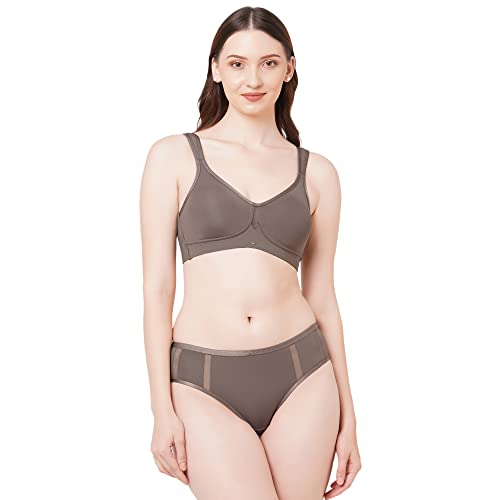 Image of SOIE Women Full Coverage Minimiser Bra with High Waist Brief Set
