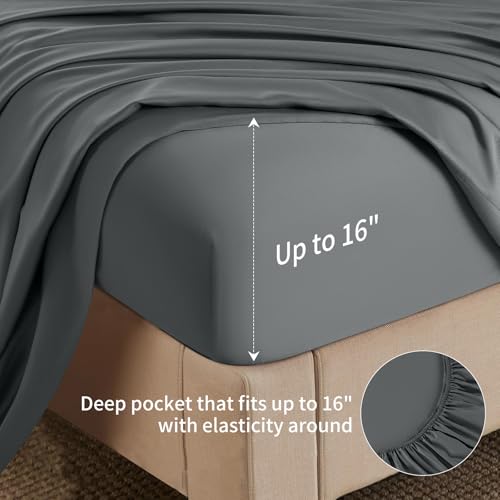 image for Shilucheng 6 Piece California King Sheet Sets, Cooling Sheets, Blend R