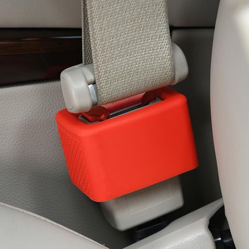2 Stück Auto Gurtschloss Halterung, Sicherheitsgurt Halter für Einfaches Anschnallen, Auto Assistent Zubehör für Autos, Rot