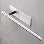 ALOCEO Self Adhesive Towel Rail Hand Towel Holder 304 Stainless Steel Towel Holders for Bathrooms and Kitchen 28CM,Brushed Silver