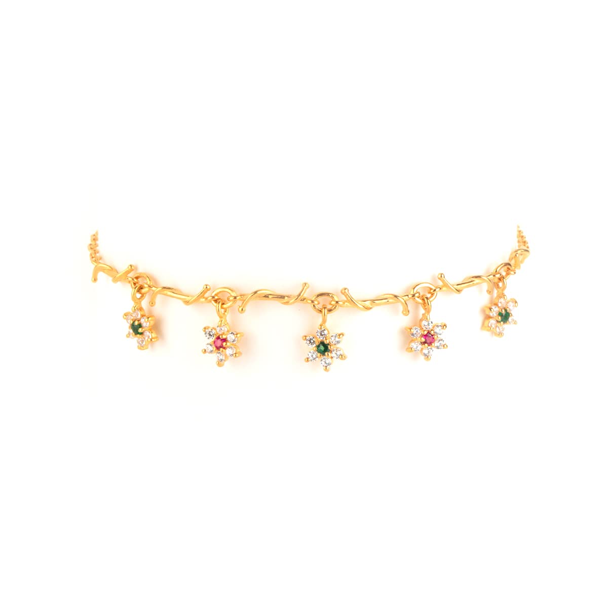 Shaya By Caratlane Drops Of Nostalgia 7 Stone Bracelet In Gold Plated 925 Silver For Women (B09Z8BVS1M) Amazon Price History, Amazon Price Tracker