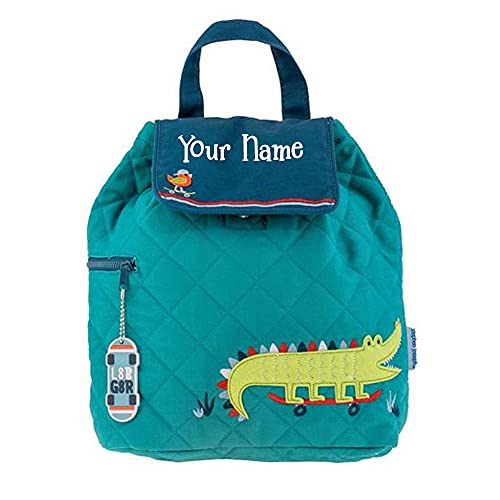 Stephen Joseph Kids Backpack - Personalized Book Bag - Alligator Quilted Bookbag - Back to School Travel Tote Bag with Custom Name3