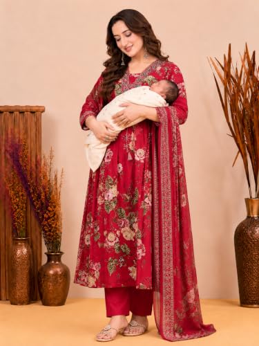 Image of Jikonet Women's Maternity Kurti for Feeding Zippers (VJK)