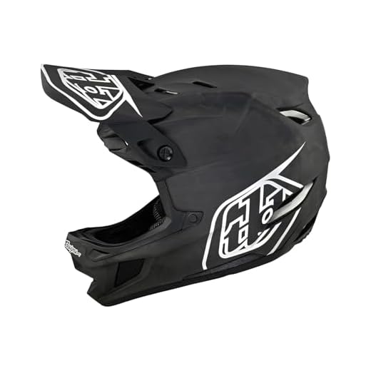Troy Lee Designs D4 Carbon Full Face Mountain Bike Helmet for Max Ventilation Lightweight MIPS EPP EPS Racing Downhill DH BMX MTB - Adult Men Women - Black/Silver, X-Large