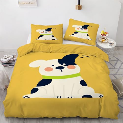 Housse de couette 240x260 chiot en microfibre douce avec fermeture éclair solide - 2