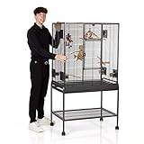 Montana Cages ® | Sittichkäfig, Käfig,Voliere, Vogelkäfig, Madeira Single - Antik mit Anflugklappe ca. 86 x 54 x 155 cm
