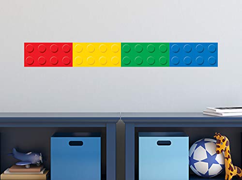 Sunny Decals Large Brick Wall Border Fabric Wall Decal - 2 Piece Set - Each 25 Inches x 6.25 Inches. Removable, Reusable and Repositionable